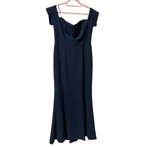 Dress the Population Off the Shoulder Gown Blue XL $264 Retail - Picture 4 of 7